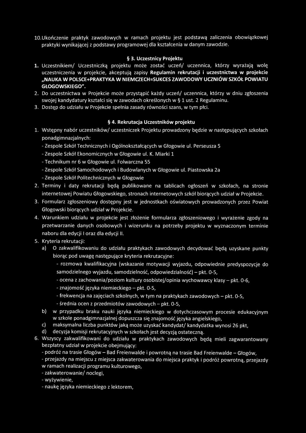 POLSCE+PRAKTYKA W NIEMCZECH=SUKCES ZAW ODOW Y UCZNIÓW SZKÓŁ POWIATU GŁOGOW SKIEGO". 2.