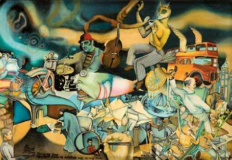 , Kalisz) Z CYKLU 'PORTRETY ZWIERZĄT', KONFLIKT POKOLEŃ, 2014 R. akryl, olej/płótno, 100 x 140 cm sygn