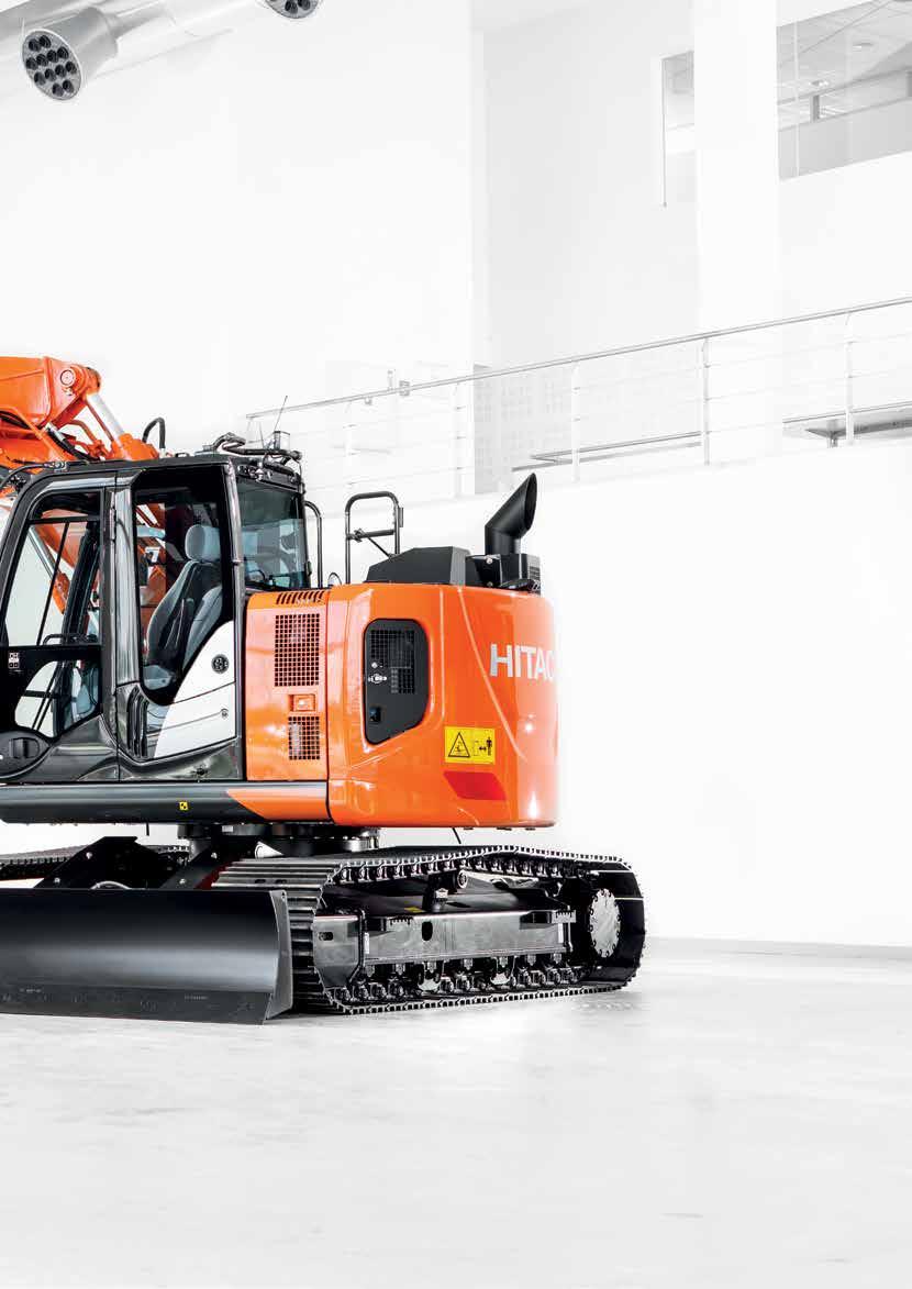 ZX135US 6 Większa użyteczność Mały promień obrotnicy sprawdza się idealnie w miejscach o ograniczonej przestrzeni.