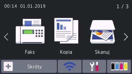 Ekran dotykowy LCD informacje ogólne Pokrewne Modele: DCP-L3550CDW/MFC-L3710CW/MFC-L3730CDN/ MFC-L3750CDW/MFC-L3770CDW Jako ekran główny można ustawić jeden z dwóch rodzajów ekranów: ekran funkcyjny