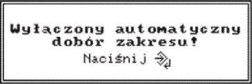 Standardowo miernik pracuje z automatycznym doborem zakresu pomiarowego. W trybie tym przełącznik obrotowy pełni rolę ogranicznika maksymalnego prądu pomiarowego przepływającego przez mierzony obiekt.
