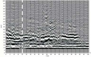 rozstawów anten: A) 0.5 m; B) 1.0 m; C) 1.5 m; D) 2.0 m Fig. 10.