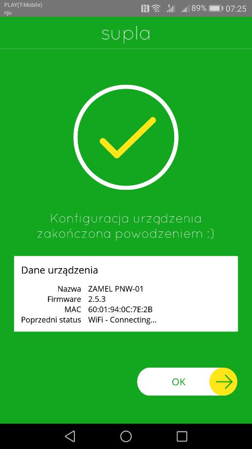 Dodawanie urządzeń DODAWANIE URZĄDZENIA POWIODŁO SIĘ Dodawanie urządzenia powinno zakończyć się bez żadnych problemów.