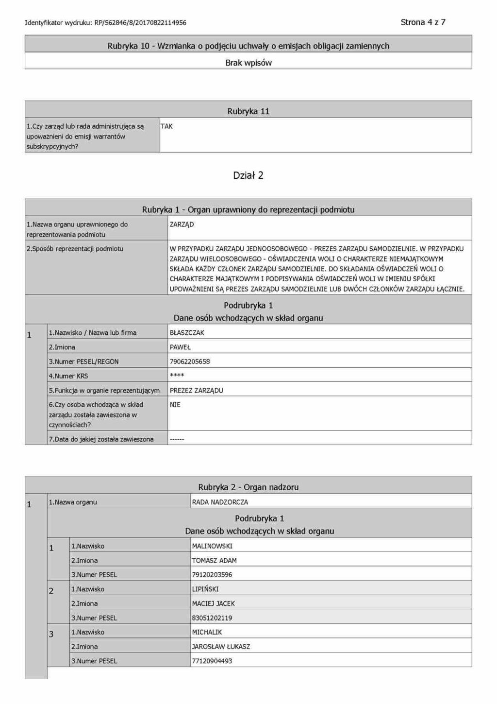 DOKUMENT INFORMACYJNY
