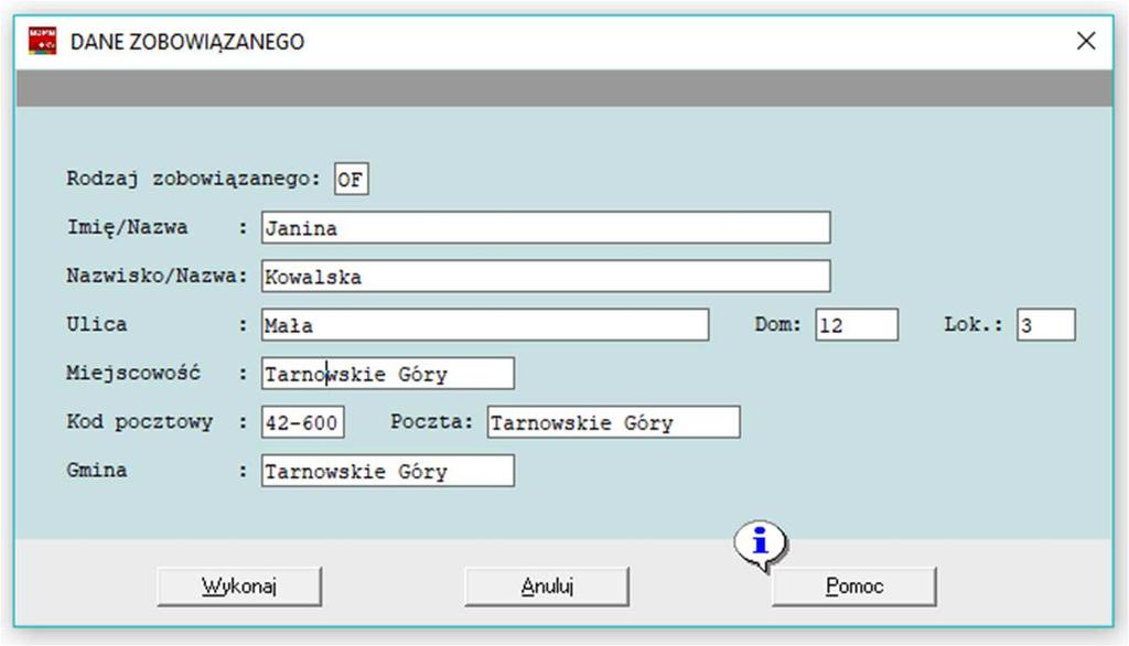 utworzonego wcześniej dokumentu załączyć (przycisk Załączniki ) dane osoby która pobrała nienależne