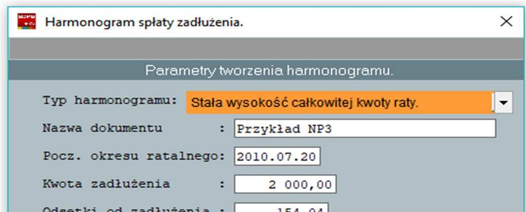 okresu ratalnego na 201