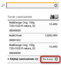 UŜycie ikonki w tym miejscu, spowoduje dodanie do koszyka produktu (lub listy zakupowej), którego ikonka dotyczy. System poinformuje o tym fakcie stosownym komunikatem.