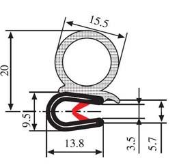 CZARNO-CZERWONY 712 Materiał: PVC / EPDM