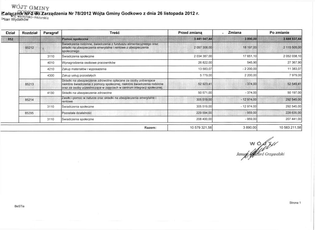 WÓJT GMINY»»\stj x łjrmijny załącz rtłk^k^ob' Za rządze n i a Nr 78/2012 Wójta Gminy Godkowo z dnia 26 listopada 2012 r.