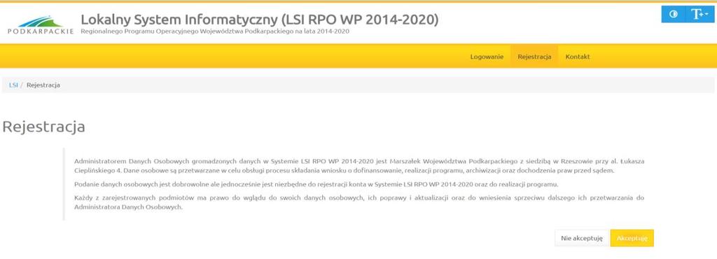 INFORMACJE OGÓLNE Aby wypełnić wniosek o dofinansowanie należy skorzystać z Lokalnego Systemu Informatycznego Regionalnego Programu Operacyjnego Województwa Podkarpackiego na lata 2014-2020 (LSI)