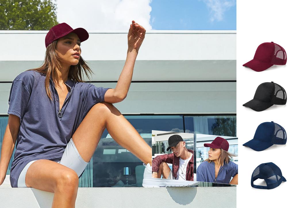 B643 ZAMSZOWA CZAPKA Z DASZKIEM SNAPBACK 100% zamsz poliestrowy Panele tylne ze 100% siatki poliestrowej Odczepiana metka TearAway ułatwiająca