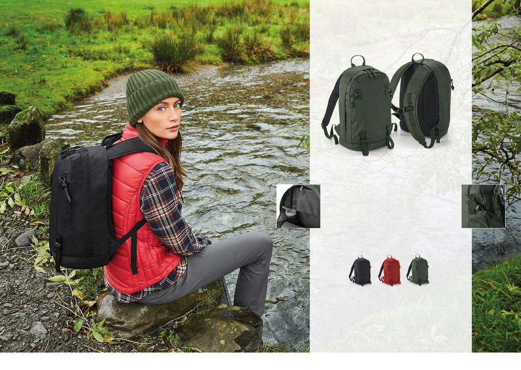 QD515 PLECAK EVERYDAY OUTDOOR 15L Poliester 600D Rip-Stop Odczepiana metka TearAway ułatwiająca przemetkowanie Klasyczny styl outdoor Wewnętrzna kieszeń zamykana na zamek z zawieszką na klucze
