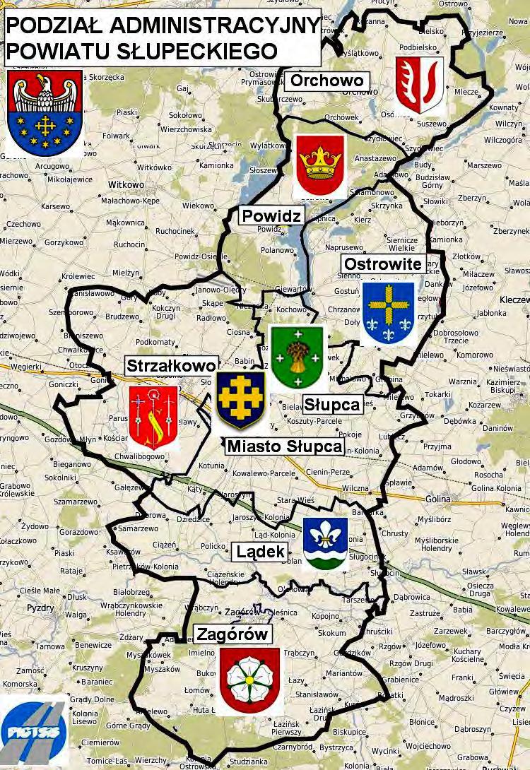 Powiat Słupecki Mapa 11. Podział administracyjny Powiatu Słupeckiego. Źródło: Opracowanie własne Charakterystyka Gmin wchodzących w skład Powiatu Obszar Powierzchnia Ludność wg GUS stan na 31.XII.