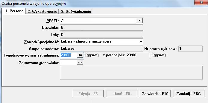 PRZYGOTOWANIE OFERTY RTM NA 2011 Zdefiniowanie personelu dla Rejonu operacyjnego Funkcje