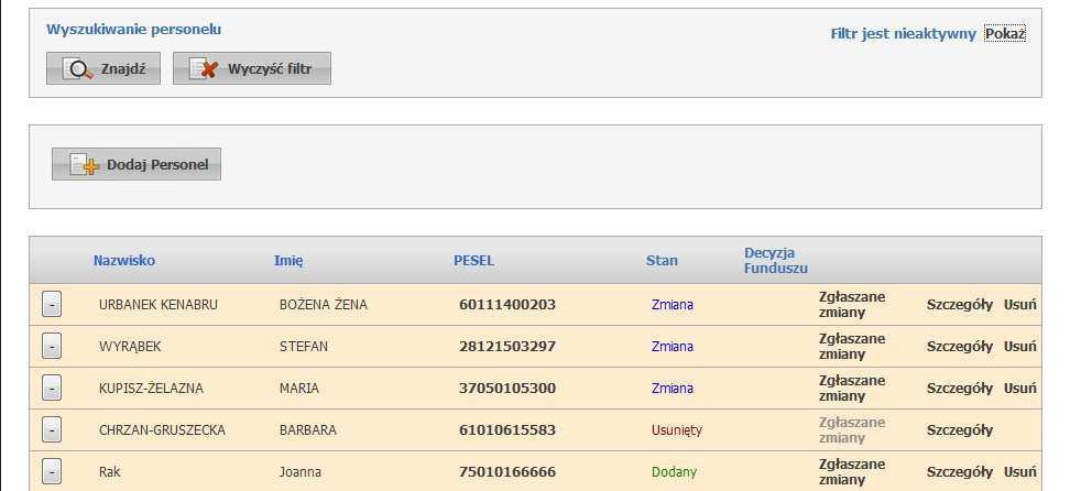 OBSŁUGA UMOWY - RTM Zgłoszenia zmian w umowie przez portal świadczeniodawcy - RTM personel w rejonie operacyjnym Opis