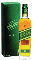WHISKY JOHNNIE WALKER GREEN to mieszanka whisky słodowych z różnych regionów Szkocji, z których każda dojrzewała w dębowych beczkach przez minimum 15 lat.