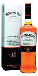 WHISKY BOWMORE 12YO 12-letnia whisky single malt z wyspy Islay, dobrze zbalansowana o aromacie dymu torfowego, cytrusów i wanilii.