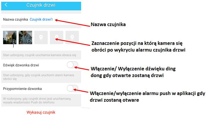 DODANIE CZUJNIKA DRZWI Czujnik drzwi posiada folię zabezpieczająca na baterii.