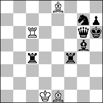 Przestawienie 1. i 2. ruchu czarnych, tempo, wzorowe maty Andernach, zamiana funkcji obu czarnych posunięć. Meredith. a) 1.S:c2=bS S2d4 2.Gc2 tempo e4# b) 1.G:c2=bG Gf5 2.