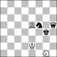 II nagroda nr 6 - Stefan MILEWSKI Sześciobierkowa arystokratyczna miniatura. W obu grach pierwsze ruchy czarnych są wykonywane na to samo pole. Tradycyjny Zilahi.