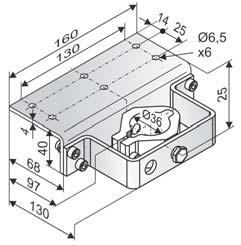 Numer produktu: 155160 aluminium, stal nierdzewna 1x trzpieñ Ø8 mm, śruba M4, podk³adka A4,3 Napêdy wrzecionowe K122-1 Monta nawierzchniowy po bokach na ramie, otwieranie na zewn¹trz okno dachowe