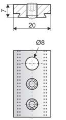 Numer produktu: 100044 stal ocynkowana M8x40 (oczko Ø8 mm), 1 x nakrêtka M8 + podk³adka zabezpieczaj¹ca + O-ring, maksymalna d³ugośæ śruby w napêdzie 25 mm B16VA Numer produktu: 100144 stal