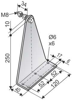 Dodatkowe akcesoria B16ST śruba oczkowa (Ø8 x 40 mm ST) B16VA śruba oczkowa (Ø8 x 40 mm VA) Numer produktu: 307000 stal ocynkowana Cechy H=150 mm, t=4 mm Numer produktu: 100044 Numer produktu: 100144