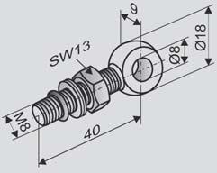 KONSOLE PL6 / PL10 AKCESORIA B16ST Śruba oczkowa do monta u na pocz¹tku lub koñcu napêdu wrzecionowego, gwint M8.