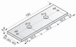 : aluminium : zawiera śruby monta owe z akcesoriami: BS24-1 100 200 mm BS24-1 200 500 mm P YTA DOCISKOWA BS24 BS24-3 B = 50 mm Numer produktu: 151612 BS24-4 B = 60 mm Numer produktu: 151610 BS24-5