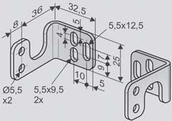 F37. Numer produktu: 523921 stal nierdzewna 4x torx śruba M5x10, 4x podk³adka A 5,3 K96-1 Monta nawierzchniowy na ramie