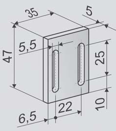 Numer produktu: 155173 aluminium (naturalna anoda) 60 x 20 x 5 mm PODK ADKA K-F B3 Wspornik do konsol ramowej