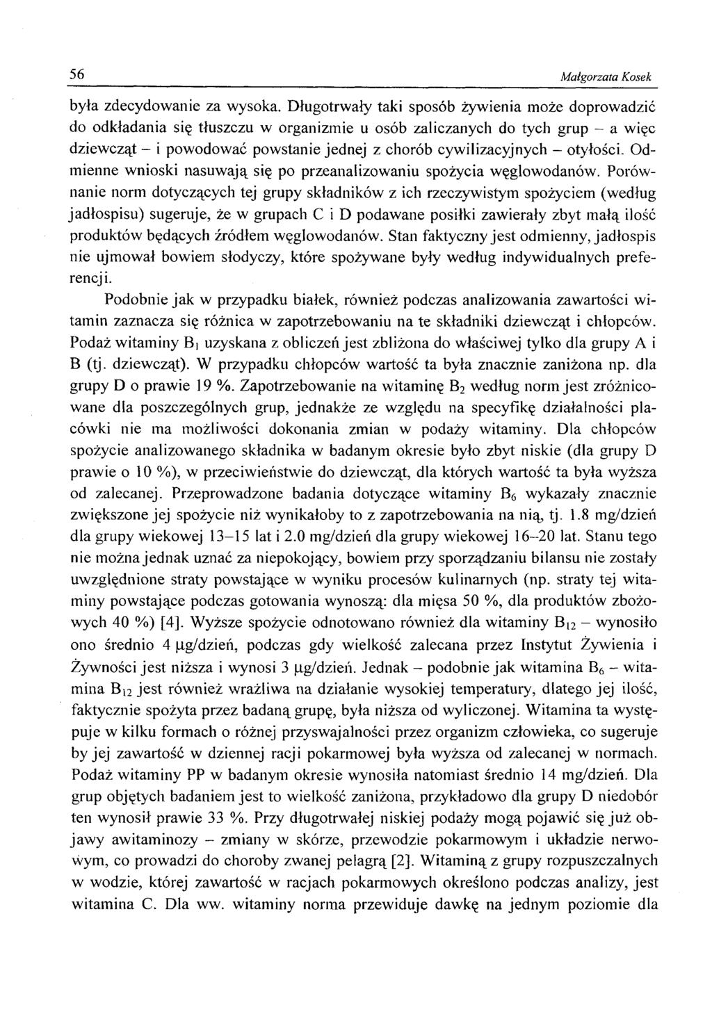 56 Małgorzata Kosek była zdecydowanie za wysoka.