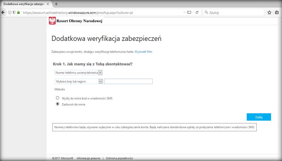 Okno konfiguracji dodatkowej formy zabezpieczeń przedstawione zostało na rys. 5. Rys.