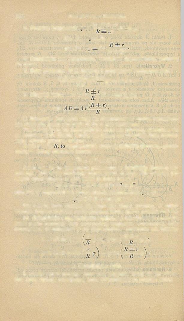 114 Dziai pierwszy. Matematyka. 4 r (Ji= h r) 5. Promień krzywości: o == - j -- sin '/a r - D la.4: 0 = 0; dla >: o 4 r - i i dfc 2 r 6.