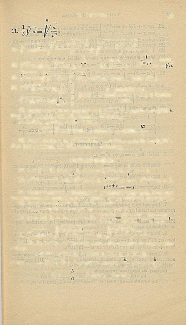 II. Arytmetyka. 45 12; y ^ b=] / ± i z J i± j/ ^ J f E H t : 2 n _ A 2 " + l g -X 7 2 " + L 13. ] / a? = ± a. ; j/ a = ' ± «14. J/ a = a" = 2n,------ n... ------- 15.