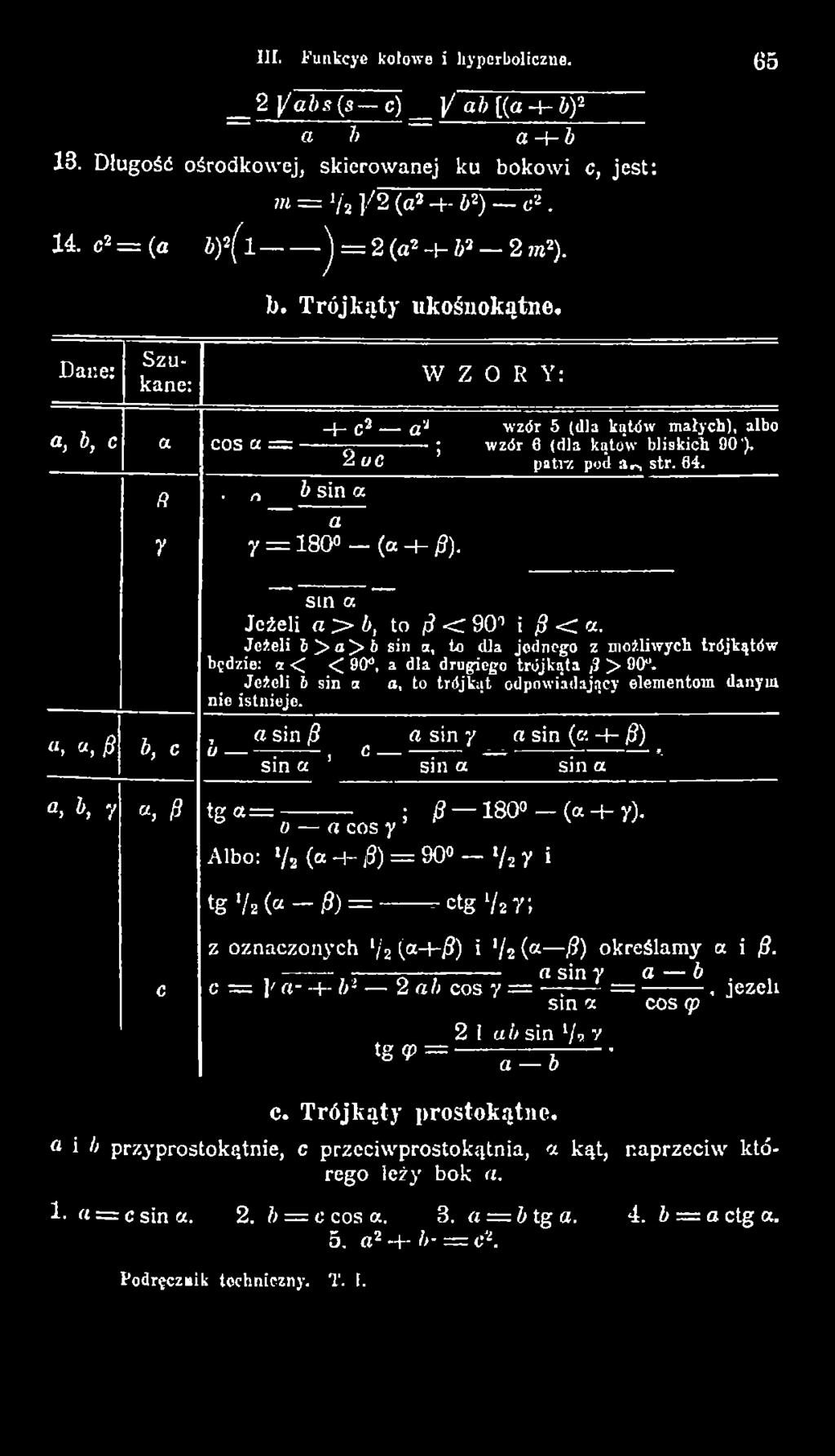 Je ż e li 6 > o > 6 sin a, to d la je d n e g o z m o ż liw y c h tró jk ą tó w b ędzie: i < < 90, a d la d ru giego tr ó jk ą ta # > 90.