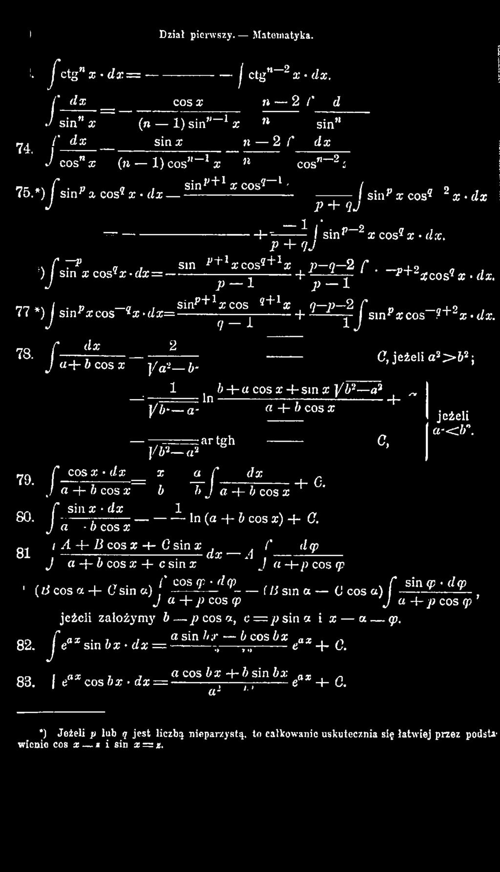 -b cos x B 81 i A -+-Ü cos z -t- C sin s ^ _ A r «l<p J a + b cos x 4- c sin x J a ~\- -+-p cos ip,, n, C COS ip d(p r sin.