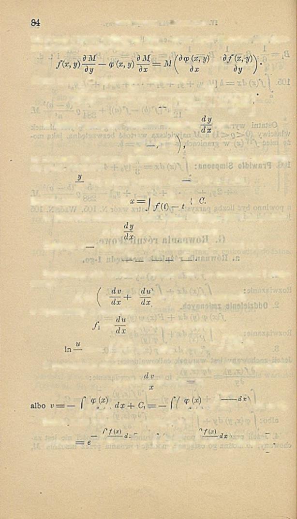 Dział.pierwszy. Matematyka. tak zw any czynnik całkujący, który winien czynić zadość.