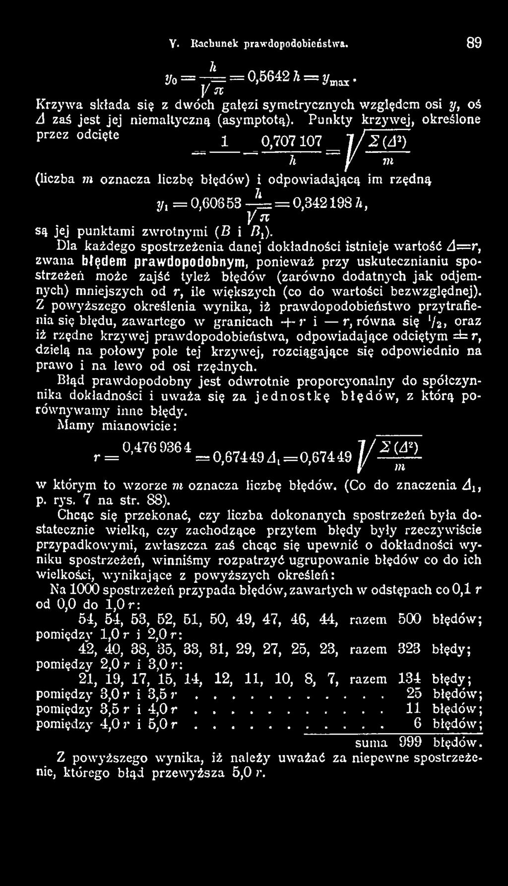 mniejszych od r, ile w iększych (co do wartości bezwzględnej).