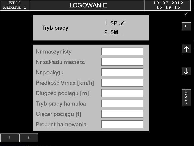6 Ekrany panelu sterowania Rysunek 1 Ekran logowania - wybór