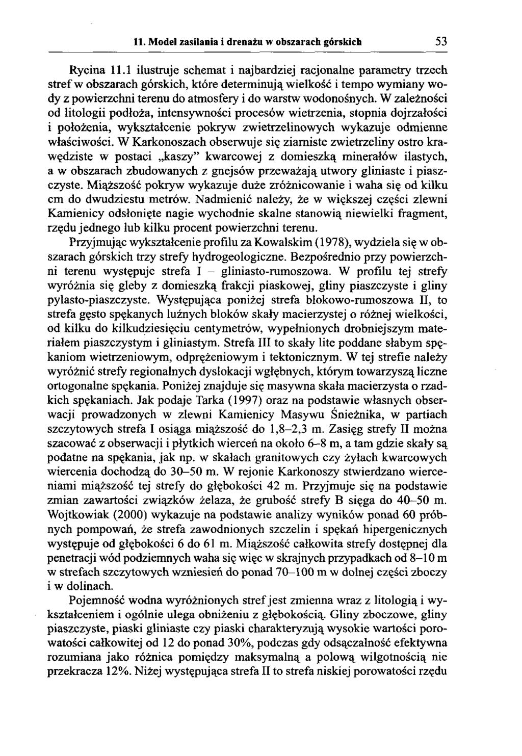 11. Model zasilania i drenażu w obszarach górskich 53 Rycina 11.