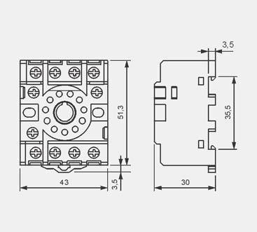 wg PN-EN 60715 lub na p³ycie 51,3
