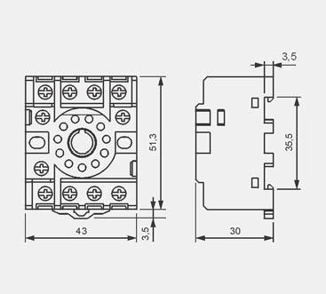 wg PN-EN 60715 lub na p³ycie 51,3