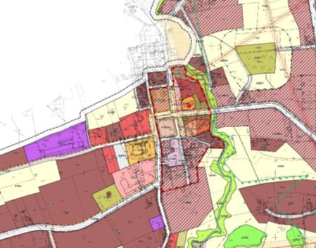 przedsięwzięć rewitalizacyjnych zajmują obszar terenów usług publicznych (działanie 1) oraz terenów placów publicznych (działanie 2) Projektowana zmiana miejscowego planu zagospodarowania