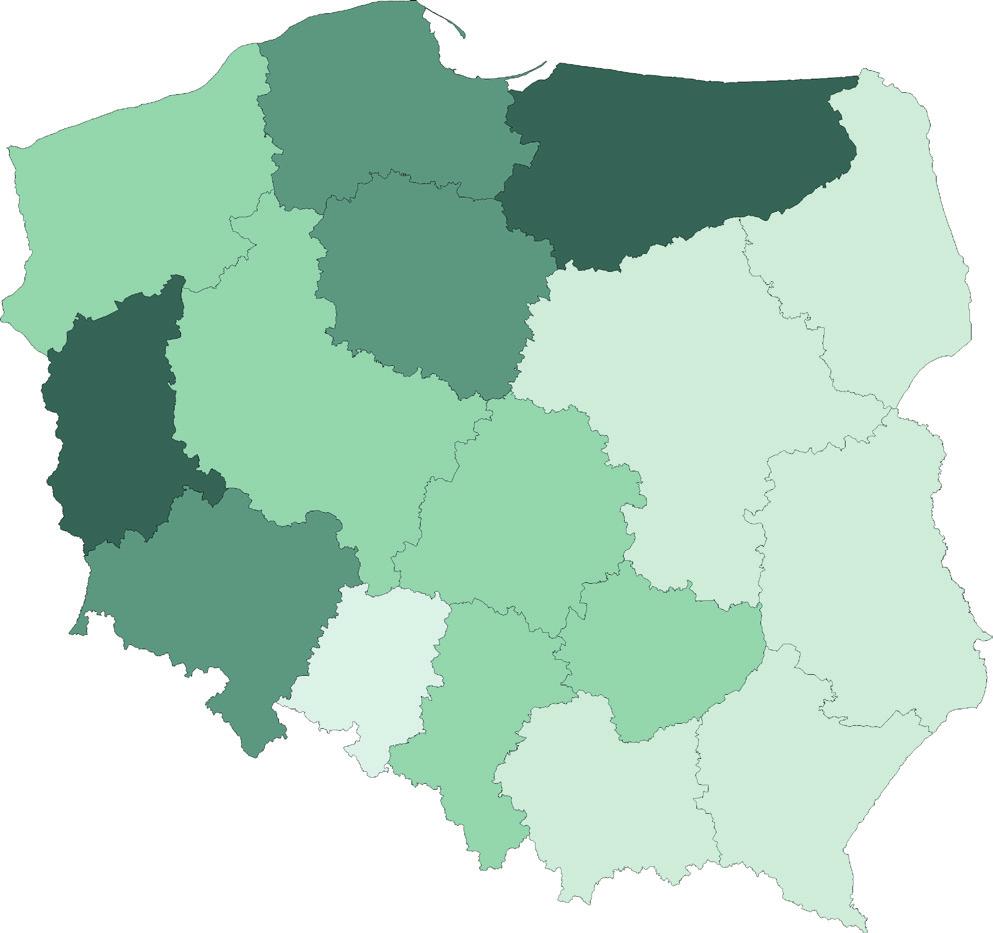 7.11): we wszystkich województwach pierwsze miejsce u mężczyzn zajmuje nowotwór złośliwy płuca z udziałem od 26% (województwo podkarpackie) do 34% (województwo zachodniopomorskie).