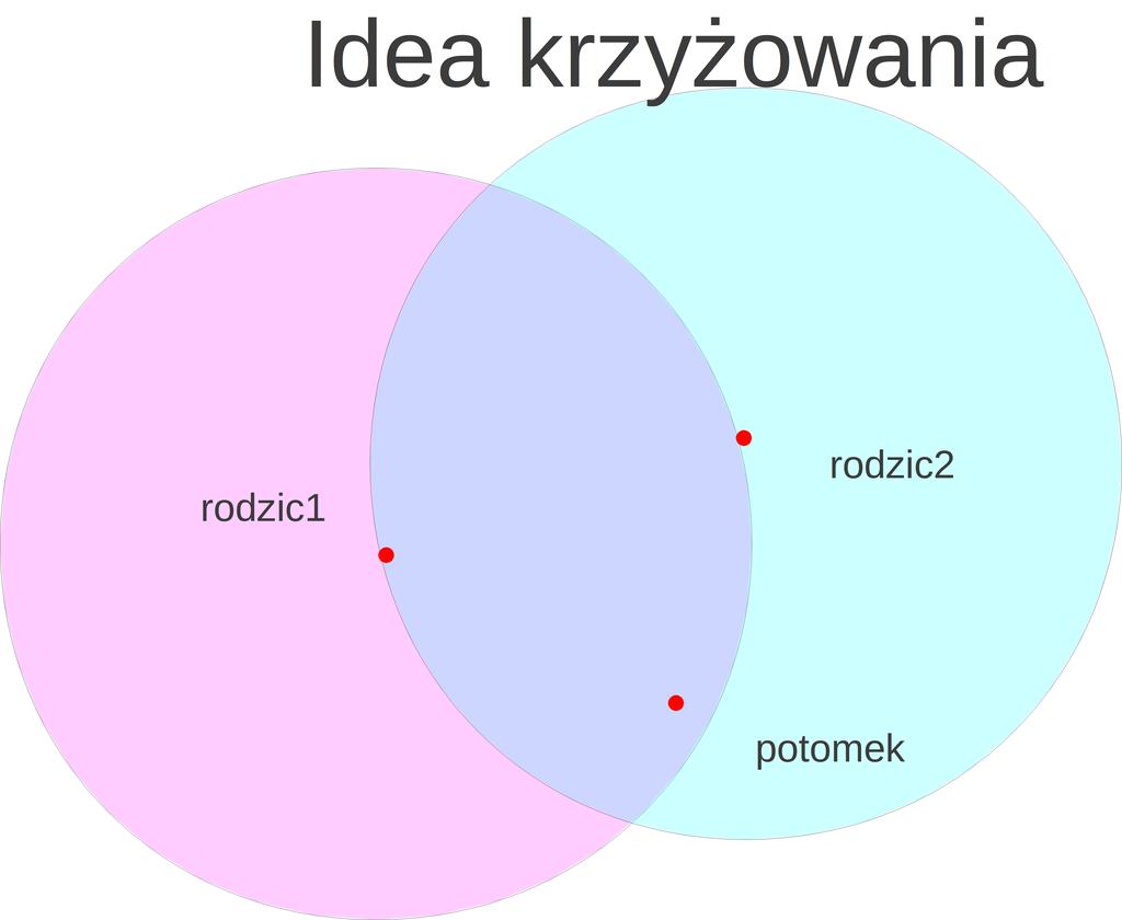 y=krzyżowanie(x 1, x 2 ) d( y,