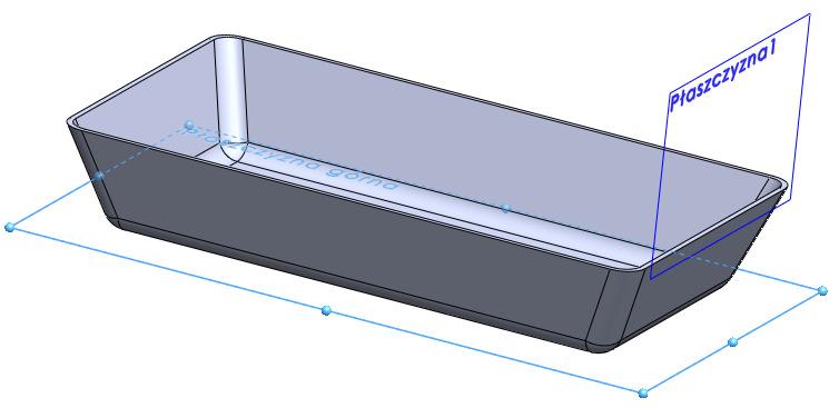 Skorupa o grubości 1 mm Płaszczyzna1 Przez krótszą krawędź pudełka