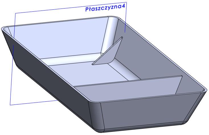 Żebro2 Żebro2 wykonamy ze Szkicu3 odcinka o długość 8 mm, nachylonego do płaszczyzny podstawy pod katem 40 o, rys. 12. Rysunek 12.