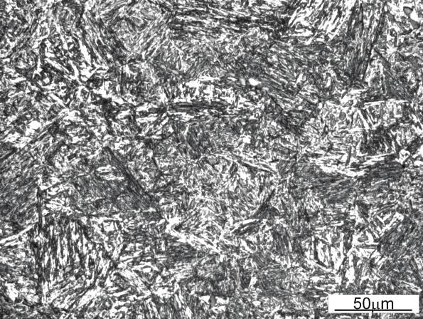 Mikrostruktura 37MnCo6-4 po austenityzowaniu temperaturze: a) 760 C, temperatur b) 840 C, c) 880 C, d) 950 C;