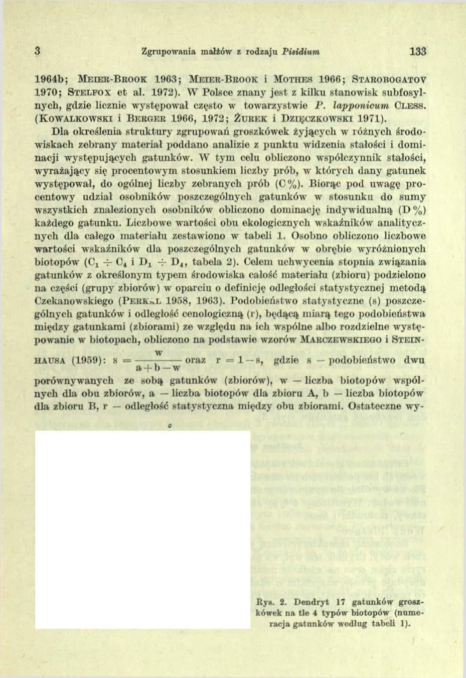 3 Zgrupowania małżów z rodzaju P isidium 133 1964b; M e i e r - B r o o k 1963; M e i e r - B r o o k i MOTHBS 1966; S t a r o b o g a t o v 1970; S t e l f o x et al. 1972).